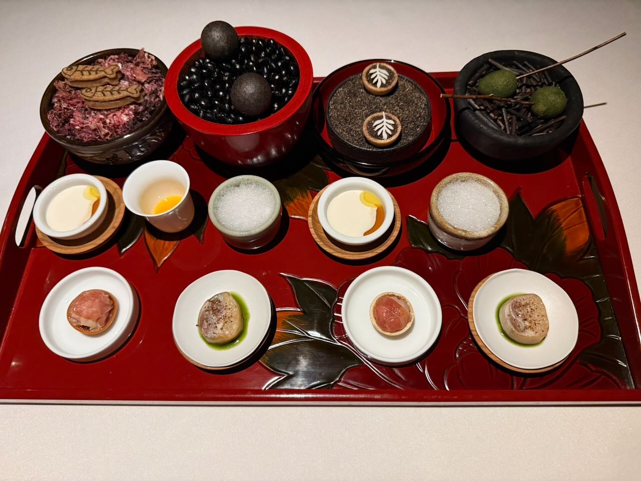 small bites in beautiful dishes