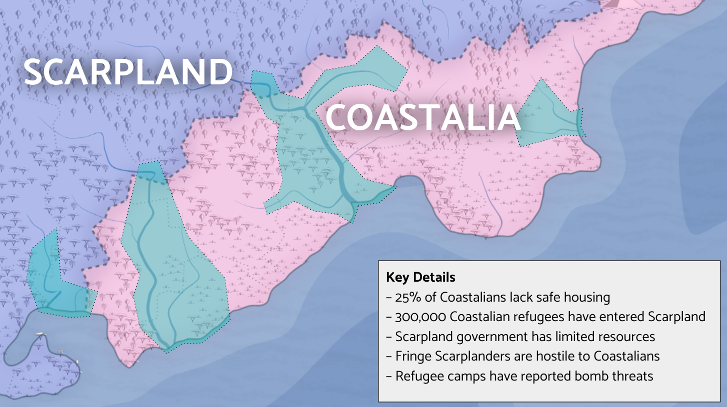 a slide from Costalia Refugee Crisis showing the region
